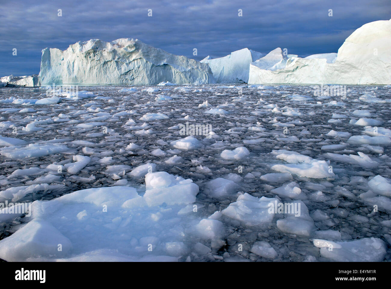 Icebergs in Disco Bay Stock Photo