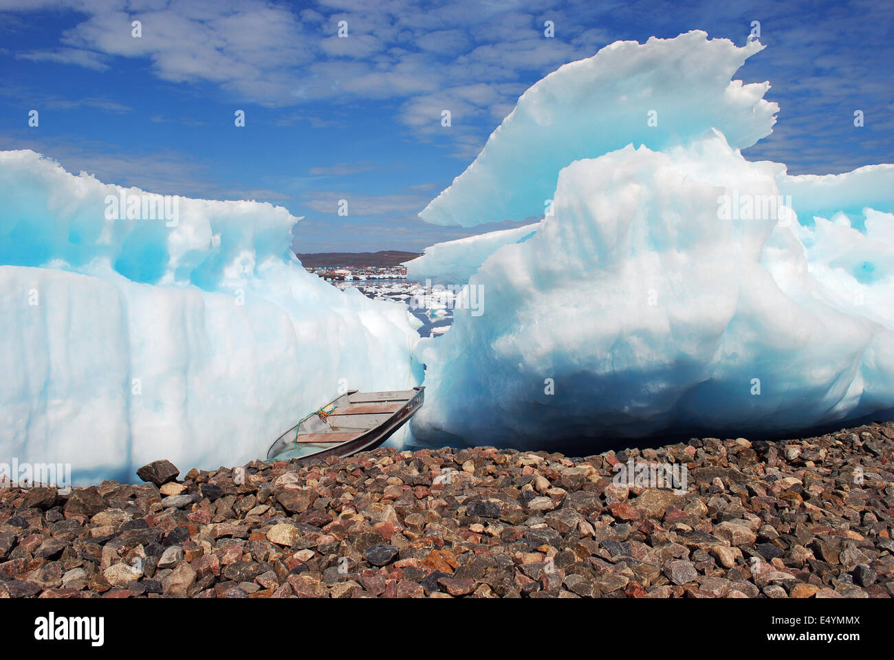 Stranded Icebergs, Frobisher Bay, Canada Stock Photo