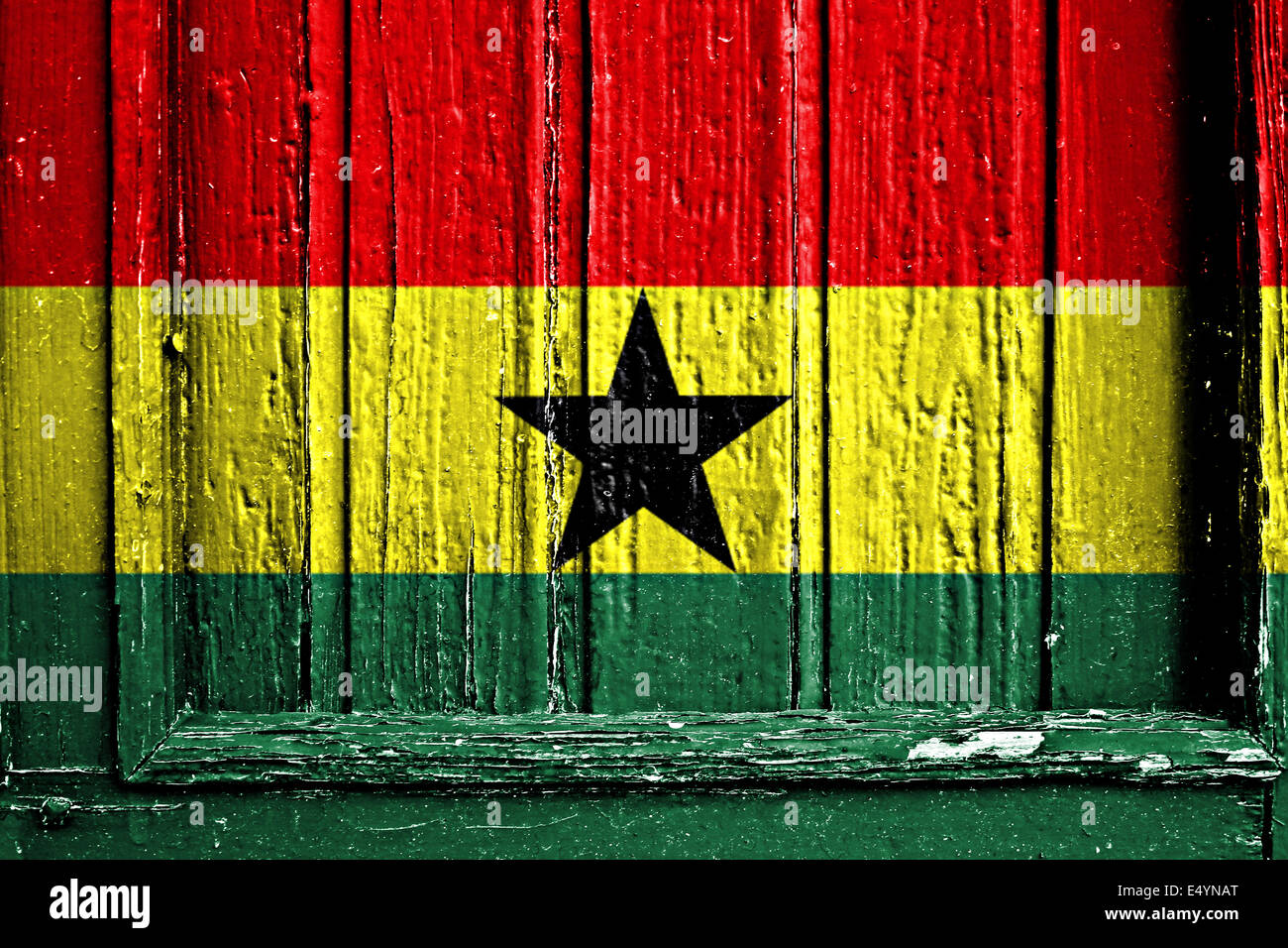 flag of Ghana painted on wooden frame Stock Photo Alamy