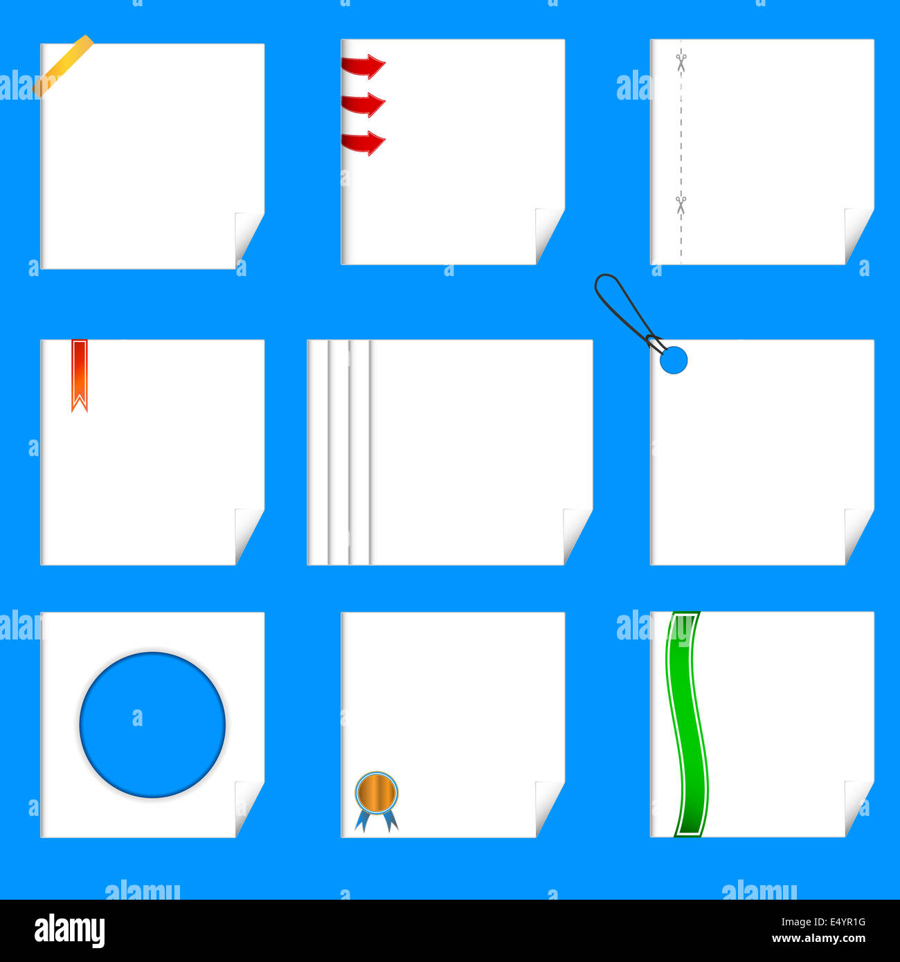 Set of writingbook sheets Stock Photo Alamy