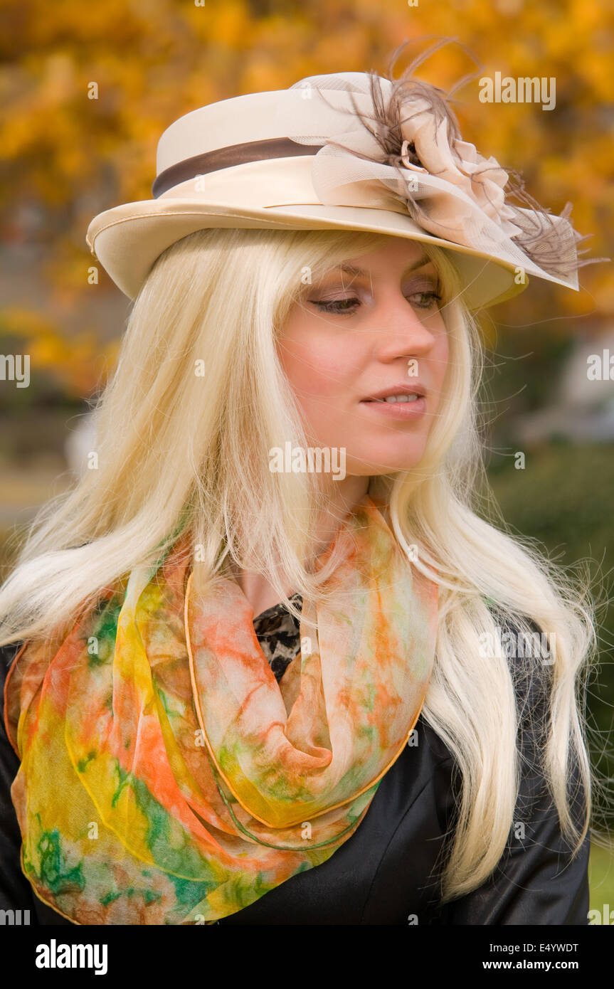 young woman with a beautiful headdress Stock Photo - Alamy