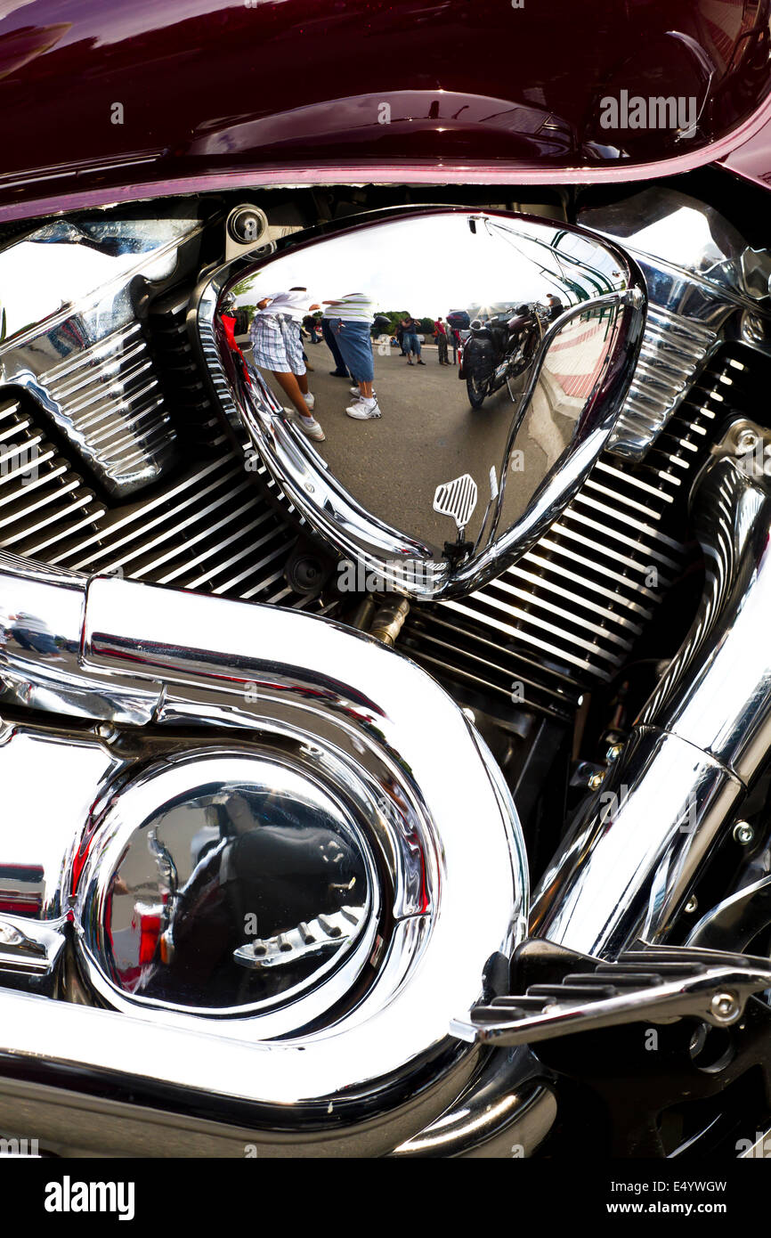 Side view of a custom motorcycle engine Stock Photo Alamy