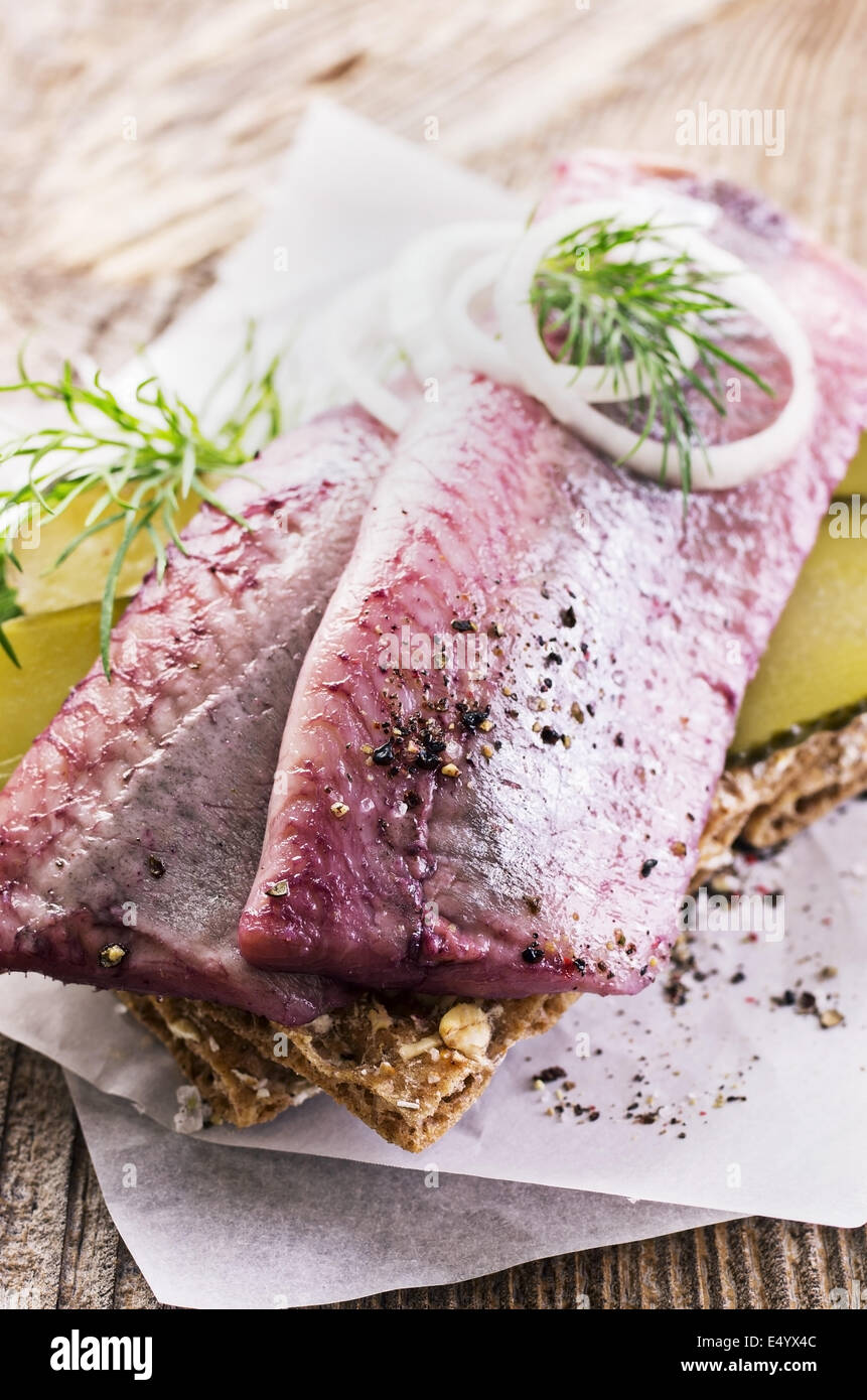pickled herring fillet Stock Photo Alamy