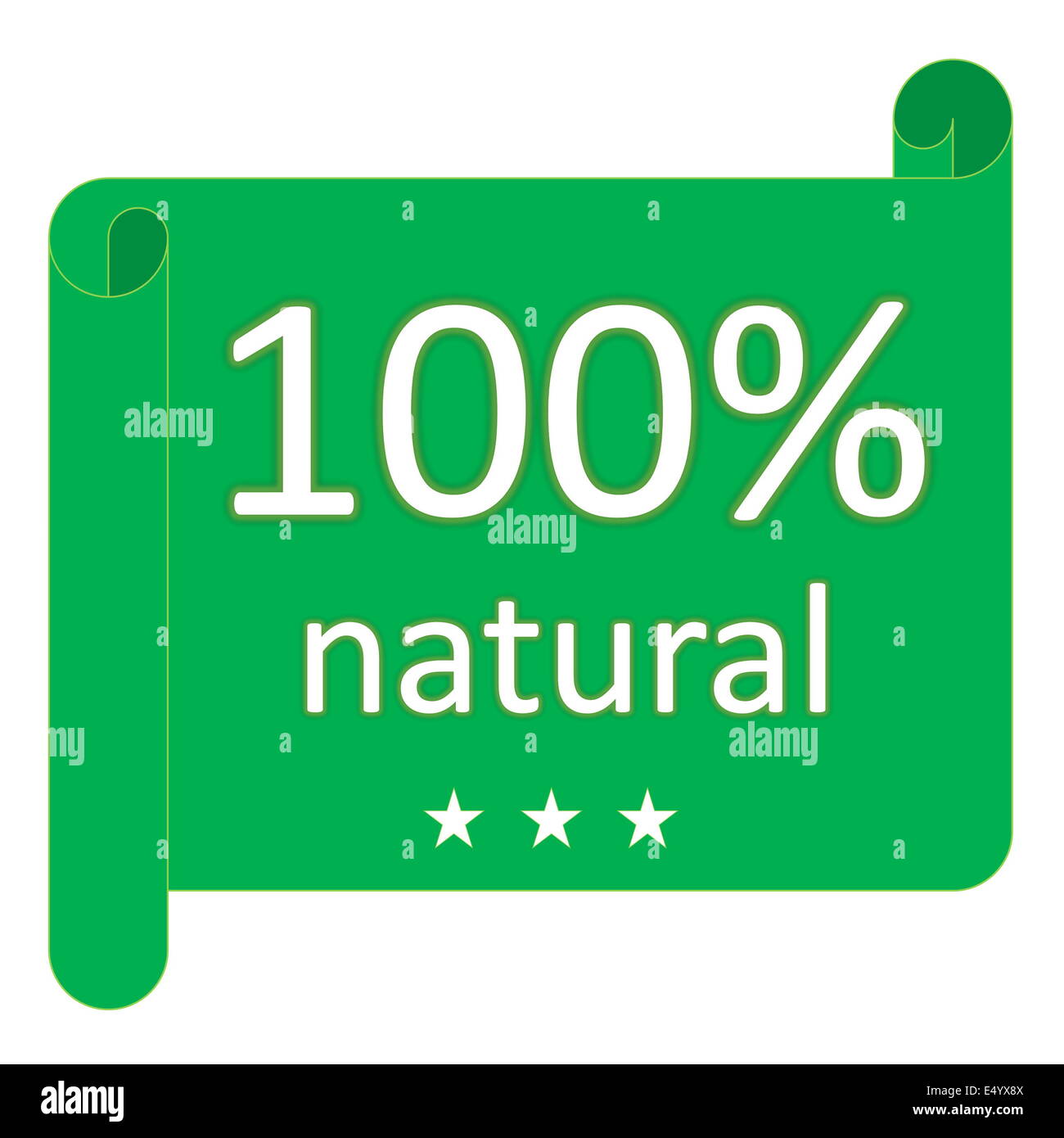 Label for 100% natural Stock Photo