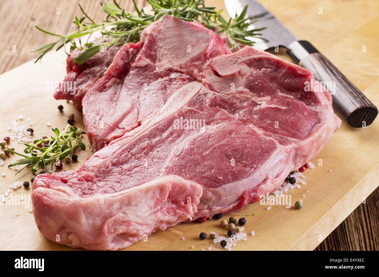 porterhouse steak raw Stock Photo