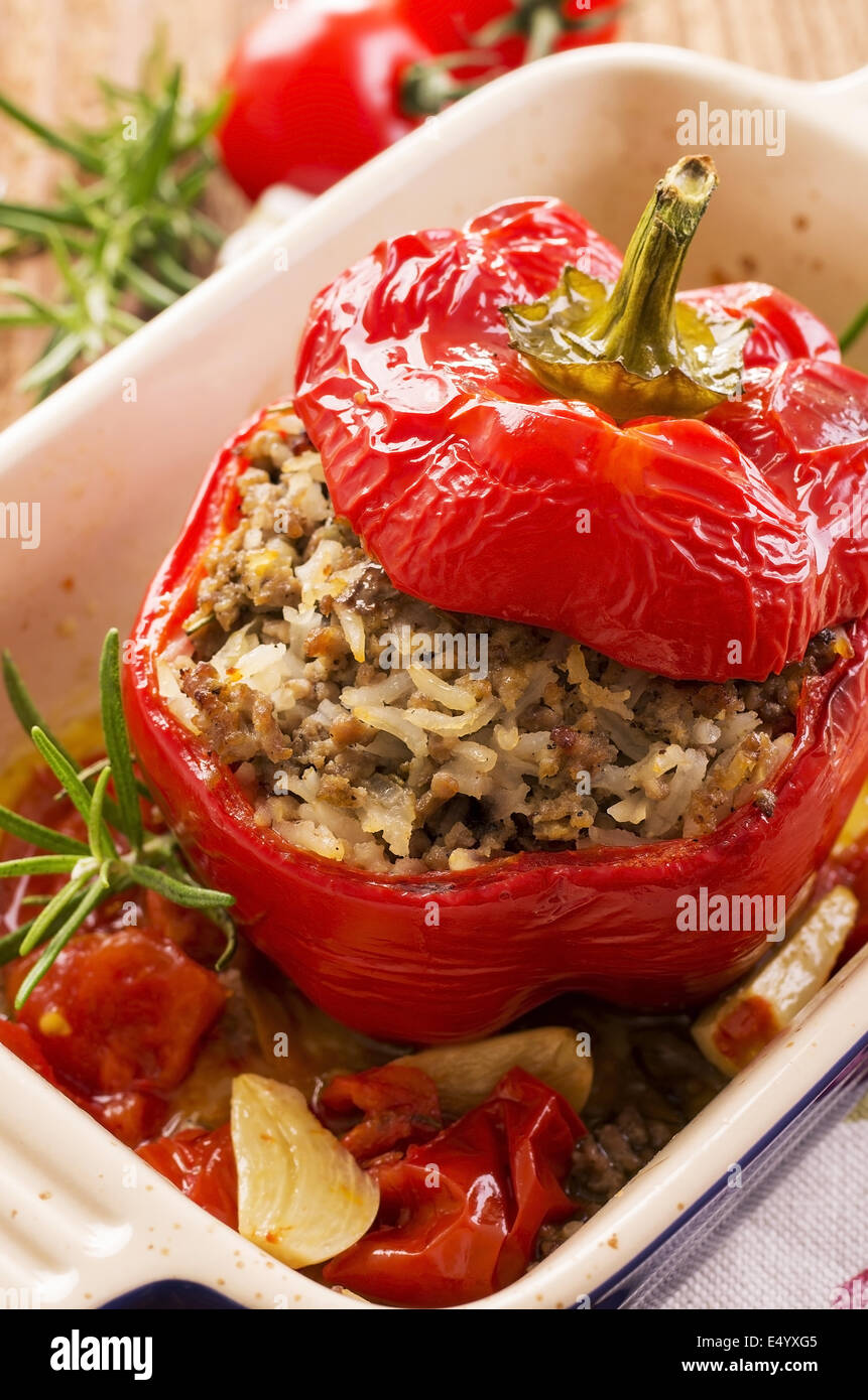 pepper stuffed with rice and minced meat Stock Photo - Alamy