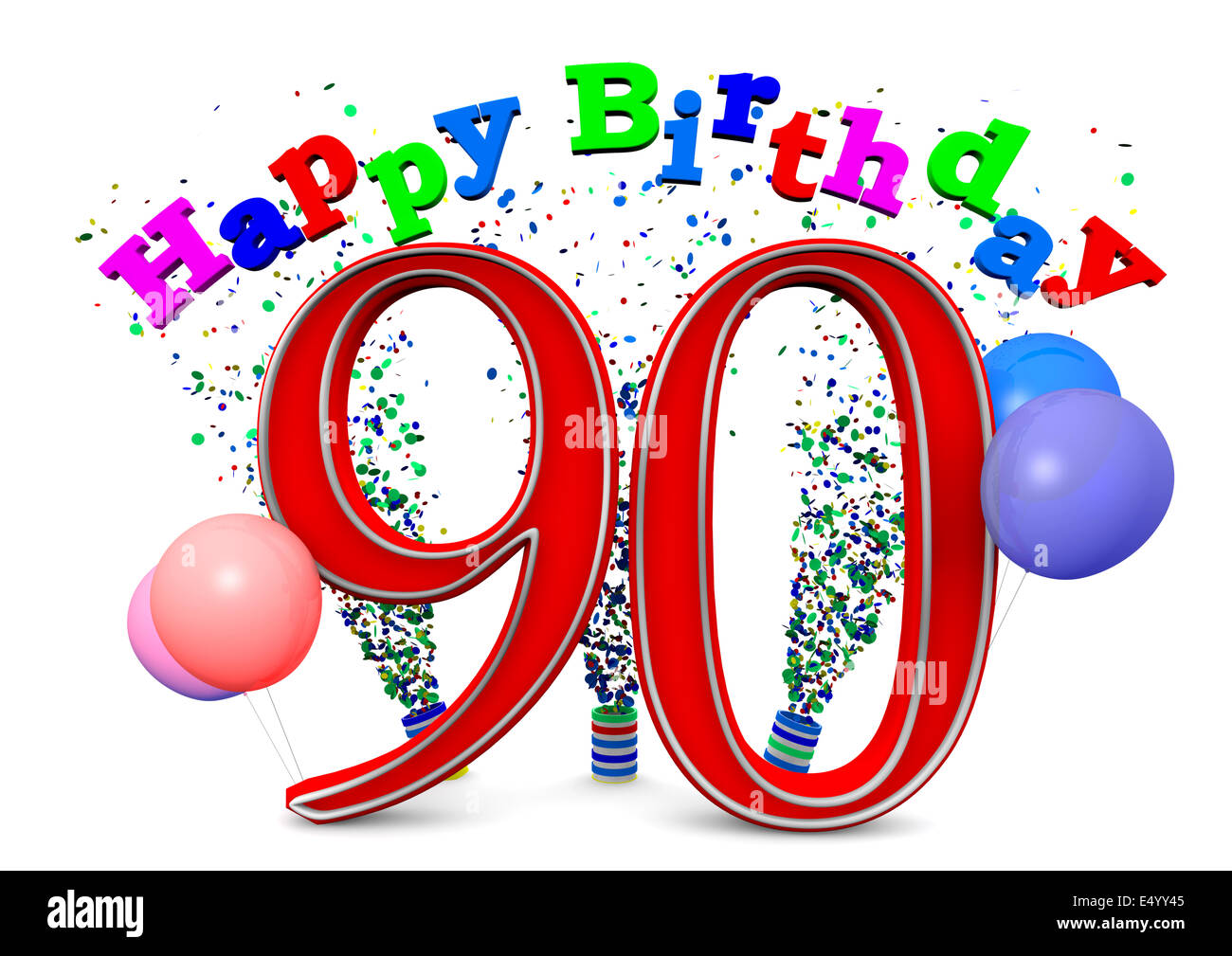 Happy Birthday at 90 Stock Photo