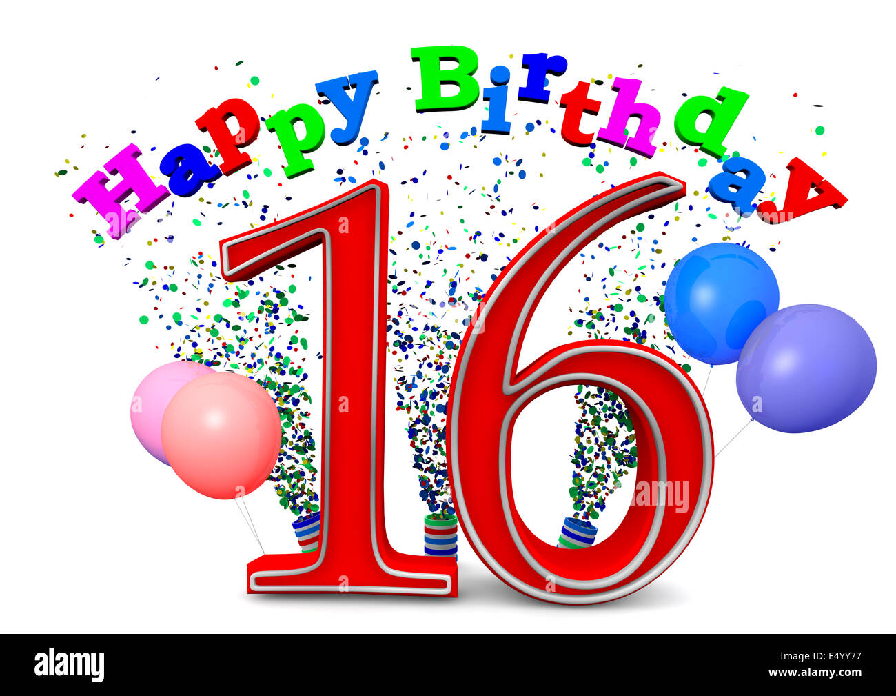 Happy Birthday at 16 Stock Photo
