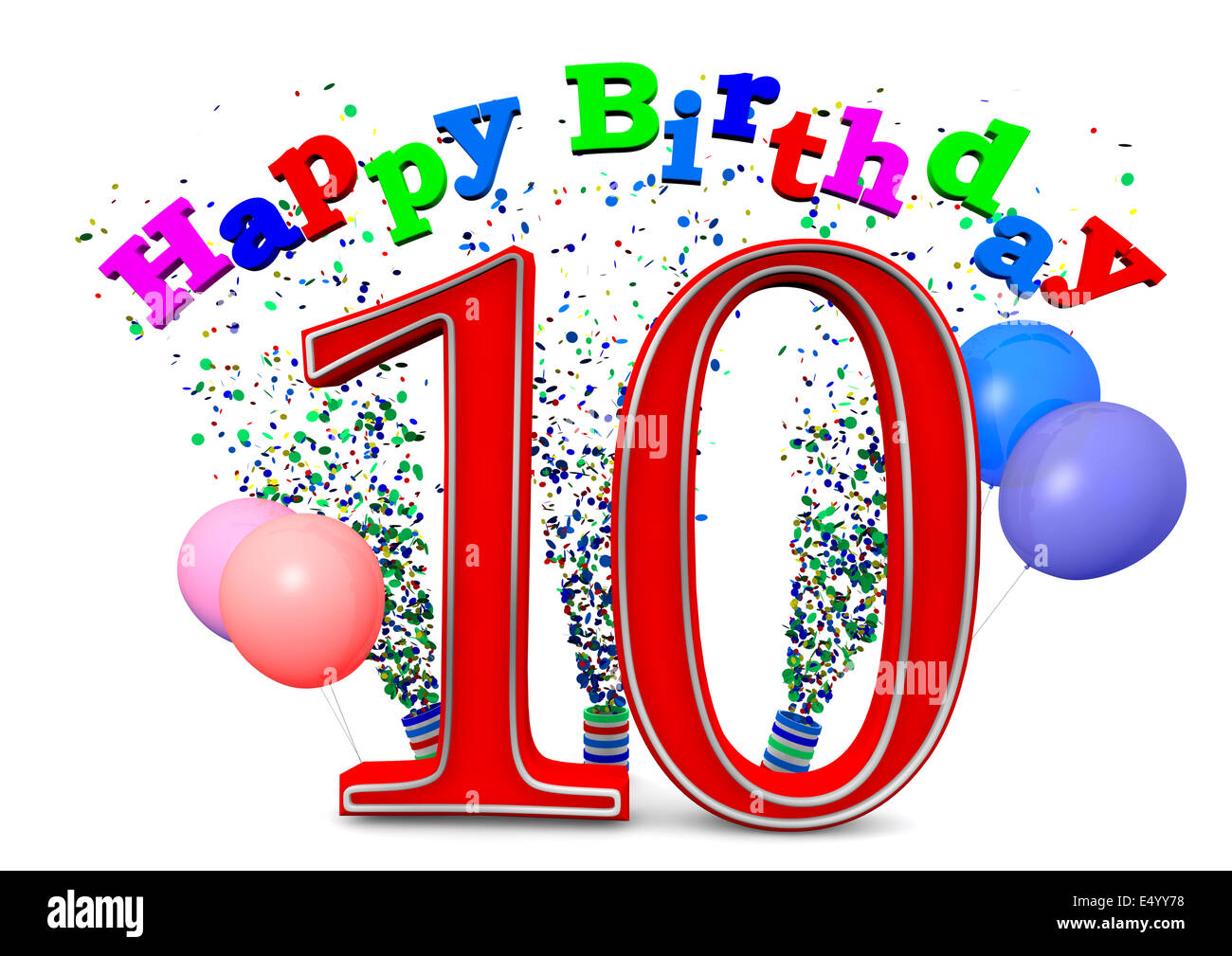 Happy Birthday at 10 Stock Photo