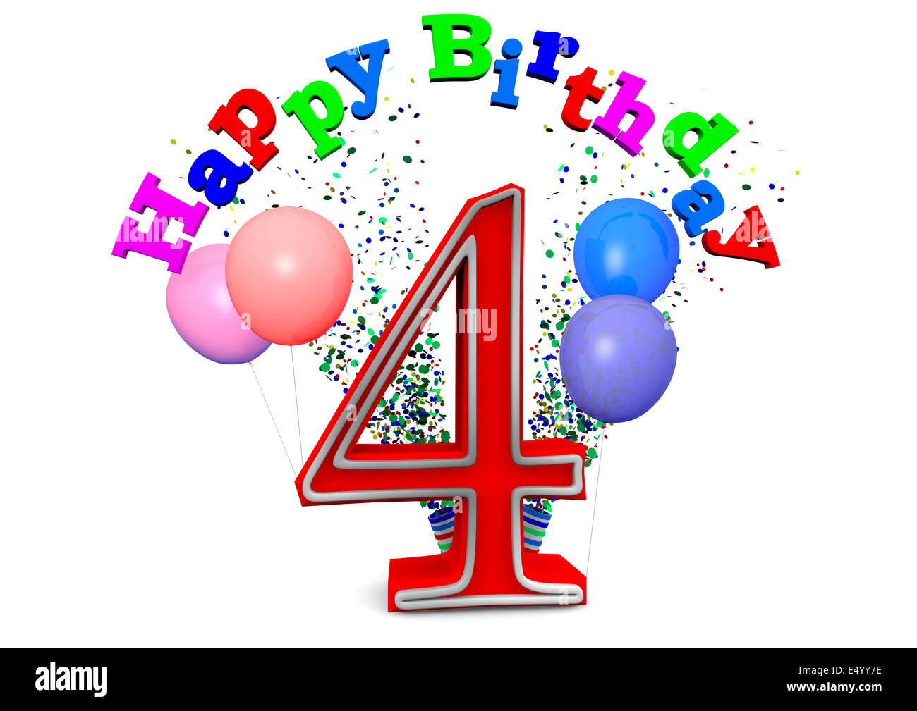 Happy Birthday at 4 Stock Photo