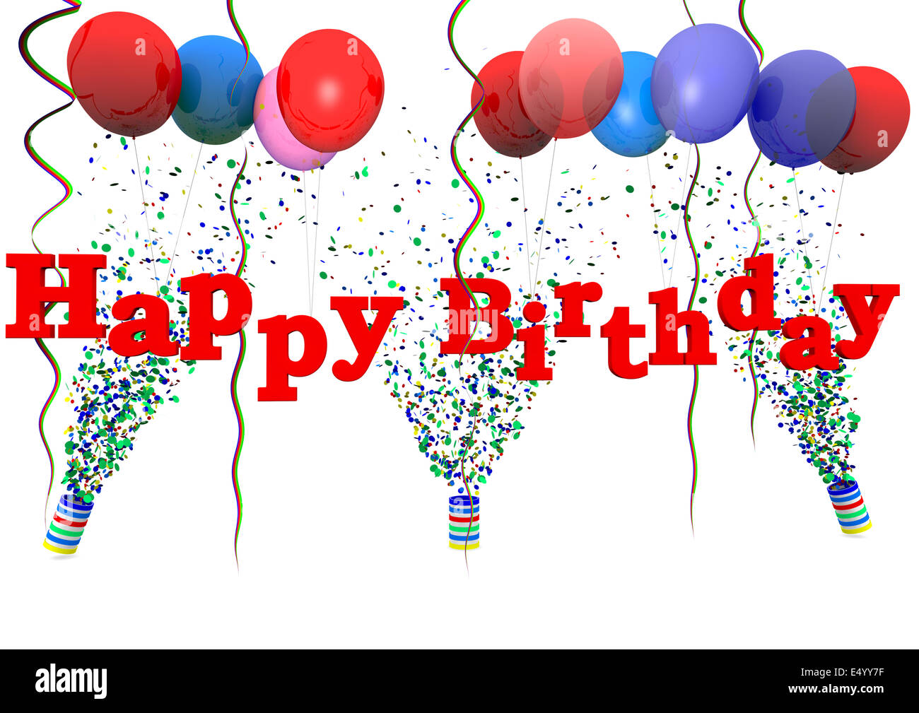 Happy Birthday with ballons Stock Photo