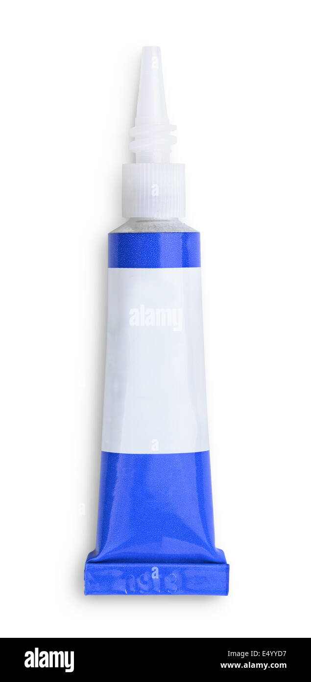 Small glue tube isolated on white Stock Photo
