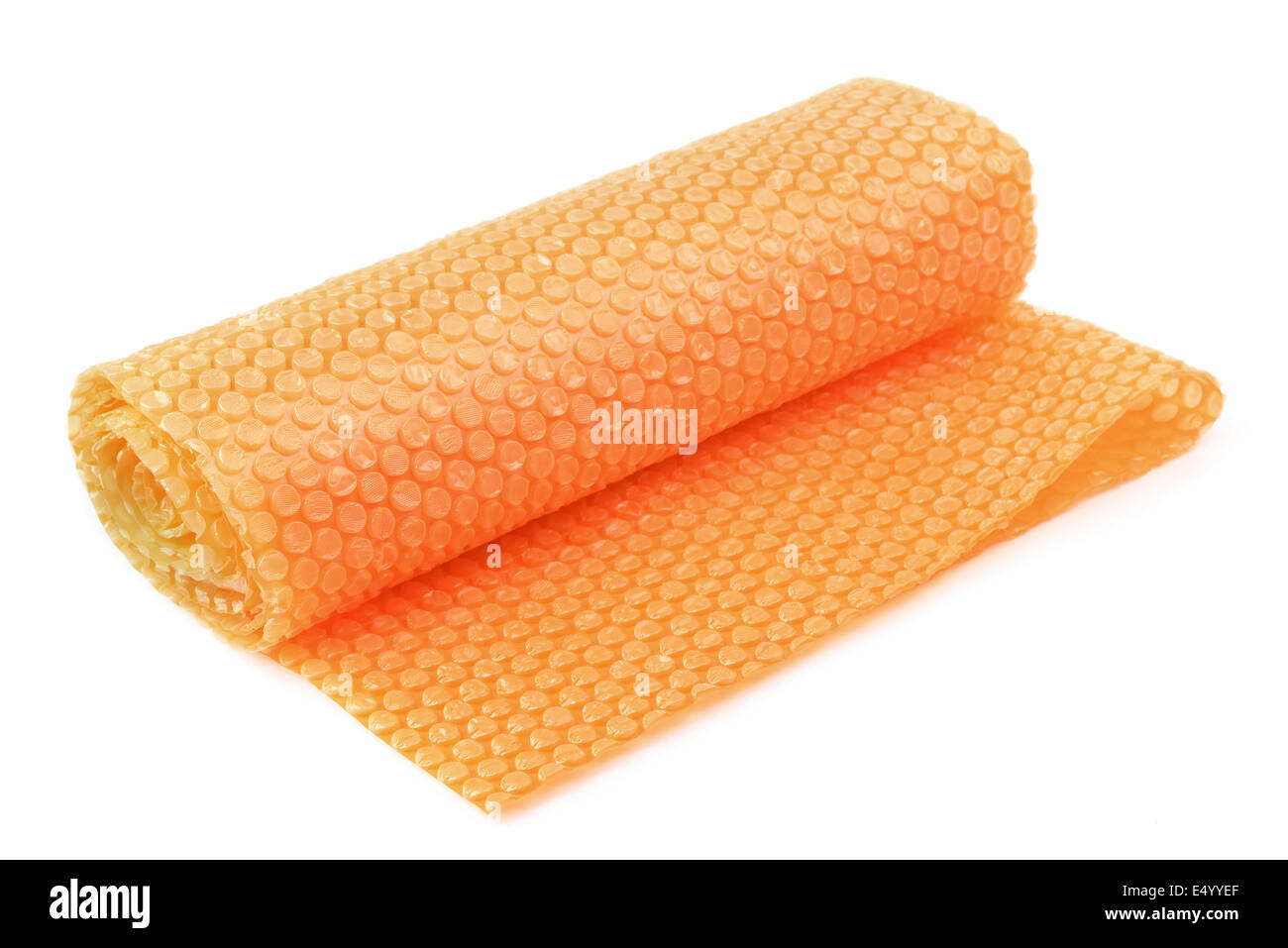 Roll of bubble wrap isolated on white Stock Photo