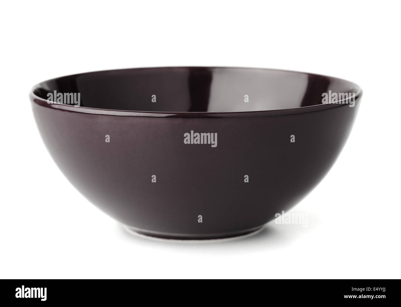 Black ceramics bowl isolated on white Stock Photo