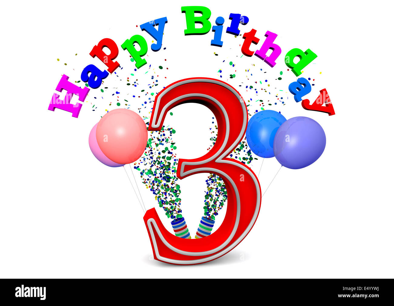 Happy Birthday at 3 Stock Photo