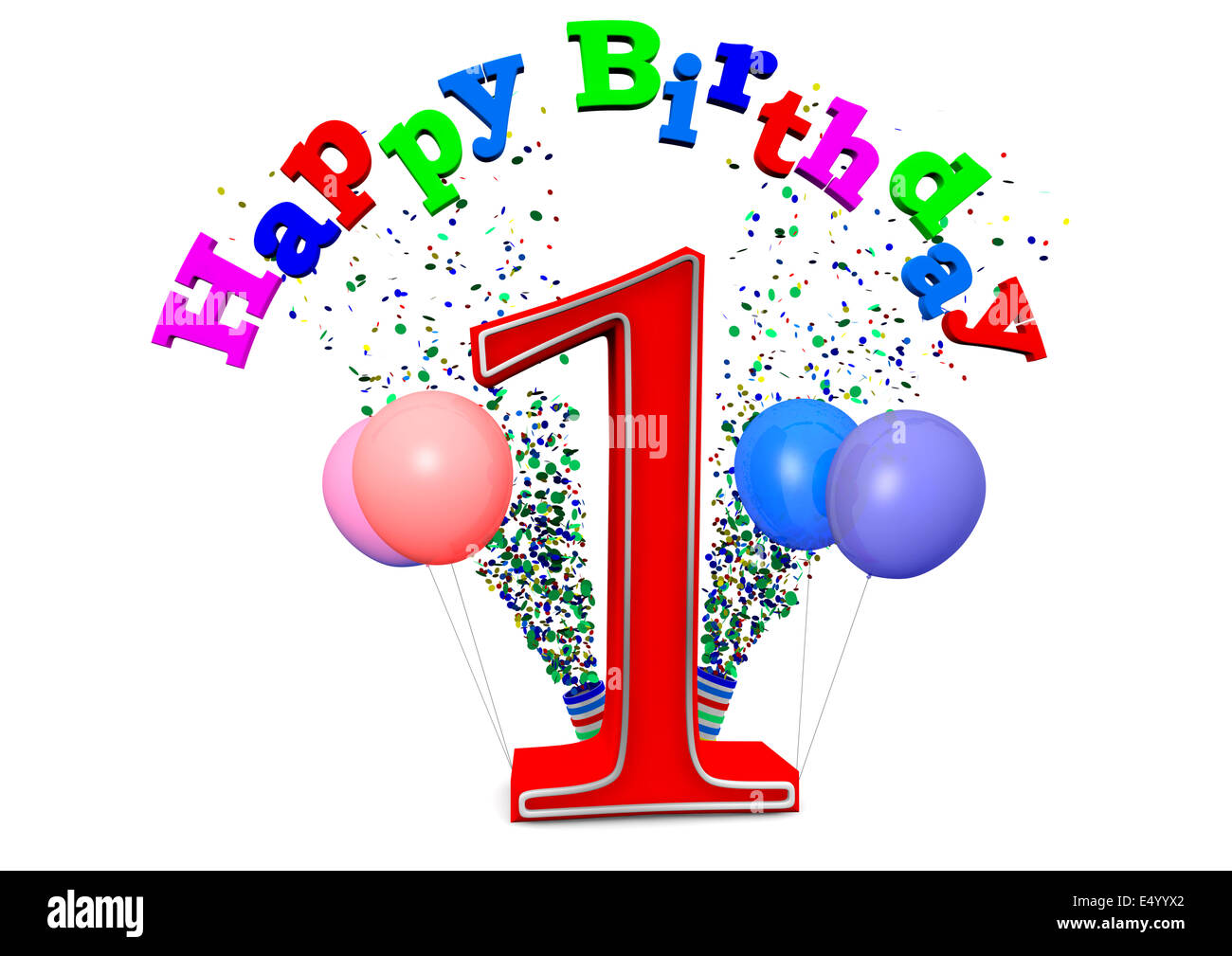 Happy Birthday at 1 Stock Photo