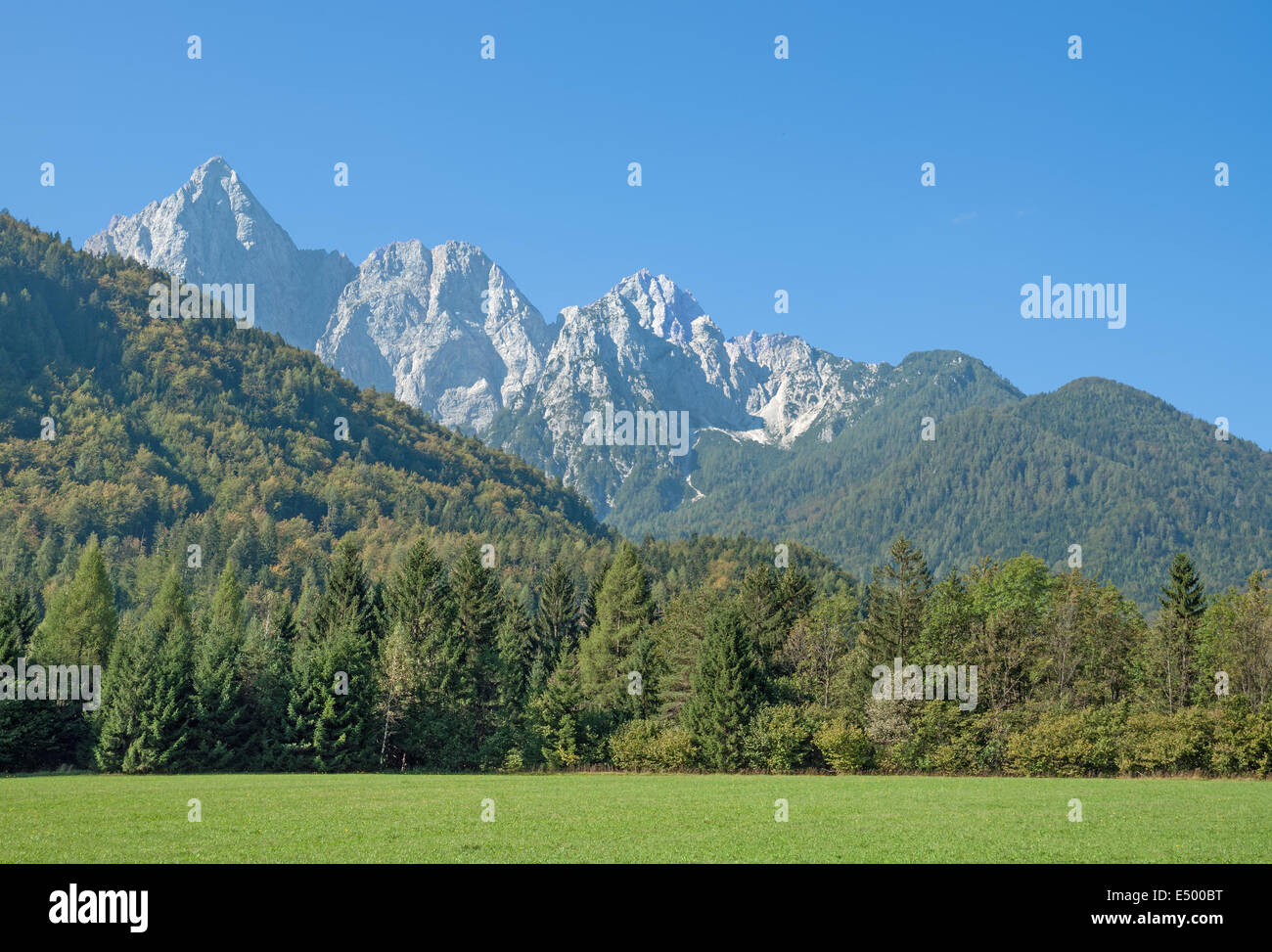 View to Triglav Mountain,Slovenia Stock Photo
