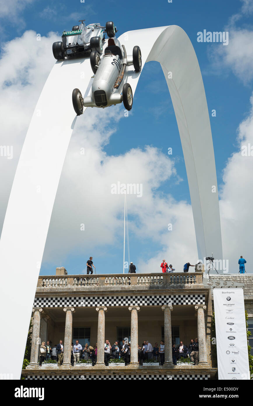 Mercedes sculpture by Gerry Judah at Goodwood Festival of Speed 2014 Stock Photo