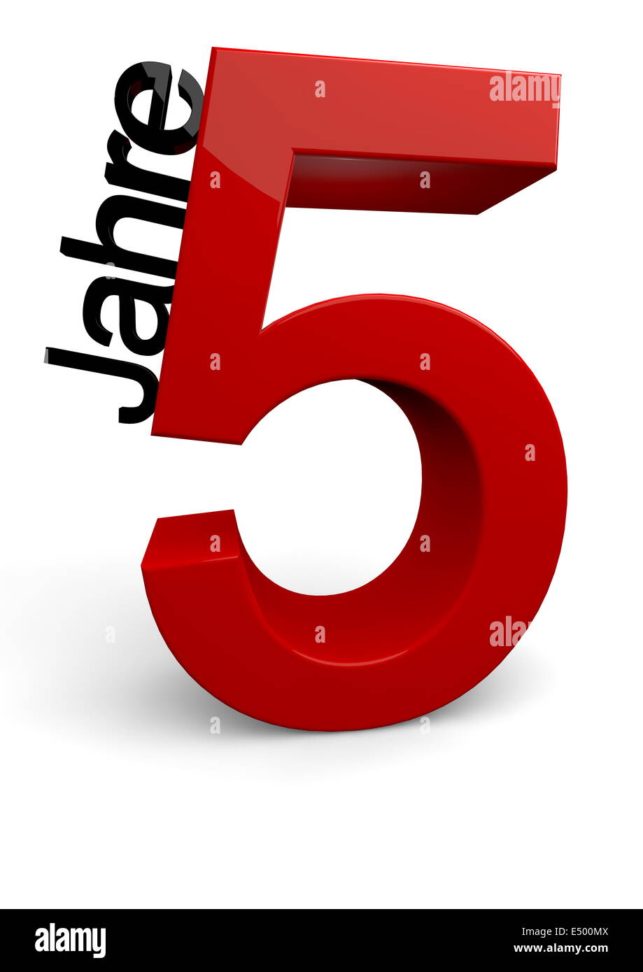 Eine 5 mit einem Jahre Schriftzug Stock Photo
