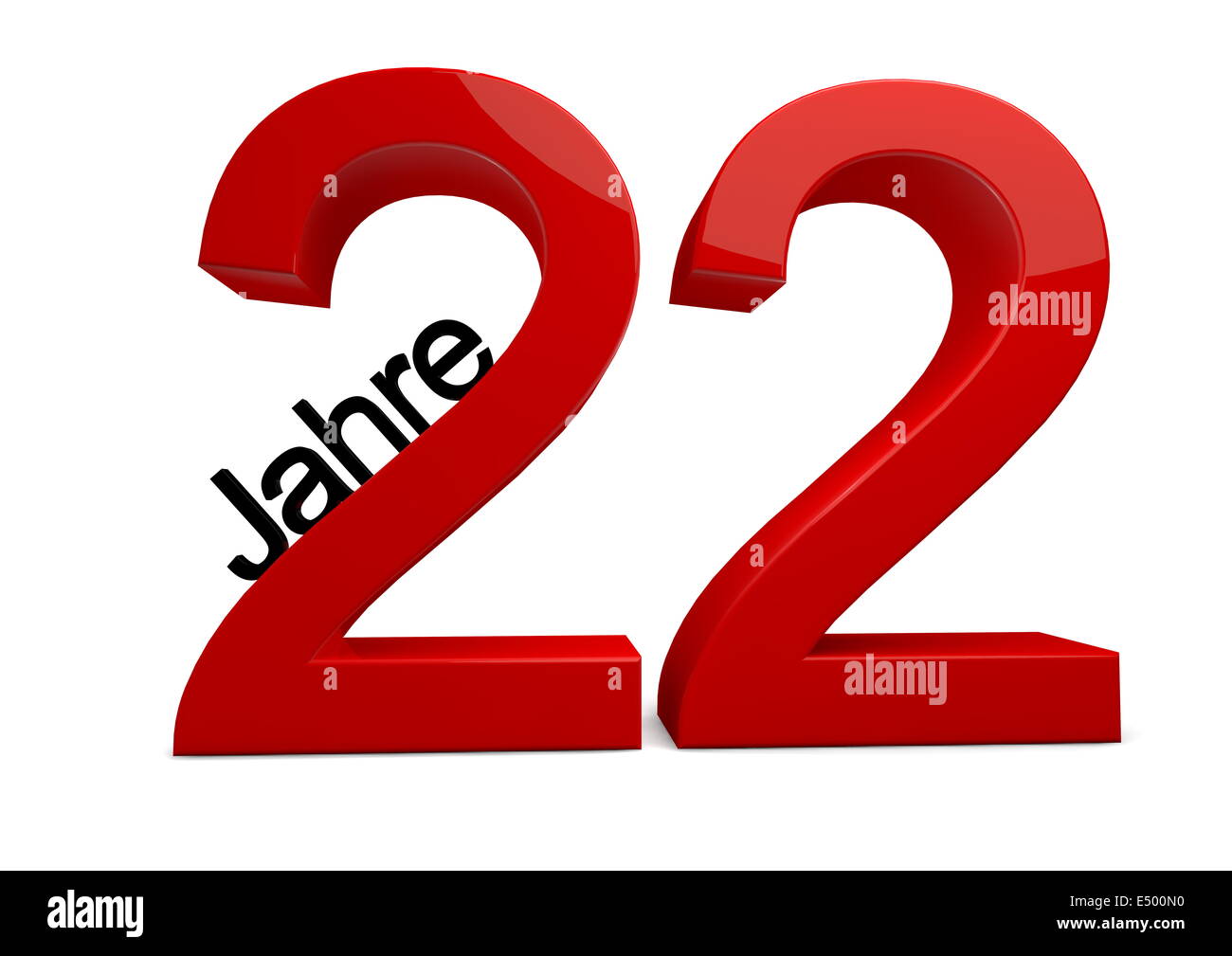 Eine 22 mit einem Jahre Schriftzug Stock Photo