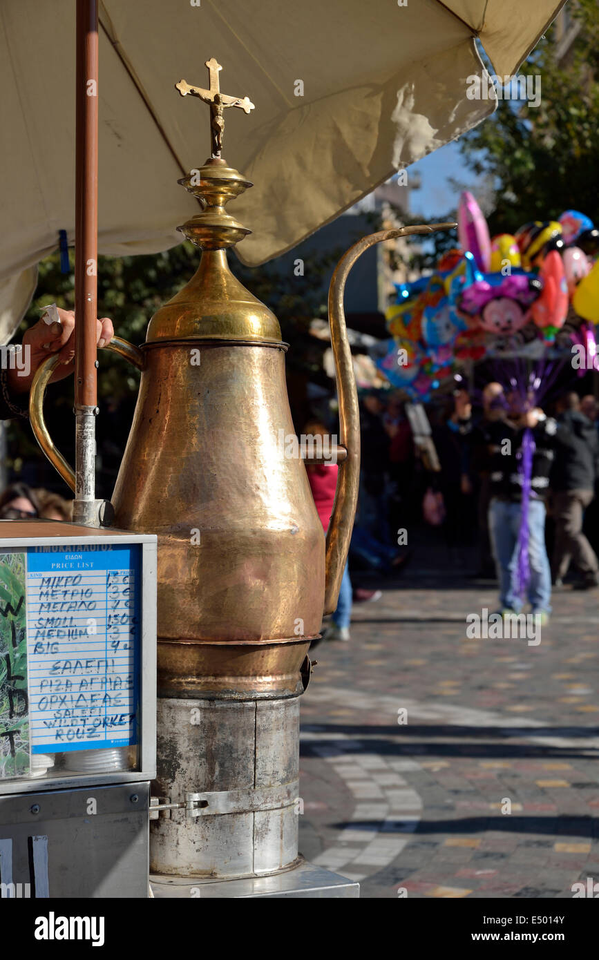 Selling julep in Monastiraki square in Flea Market, Athens, Greece Stock Photo