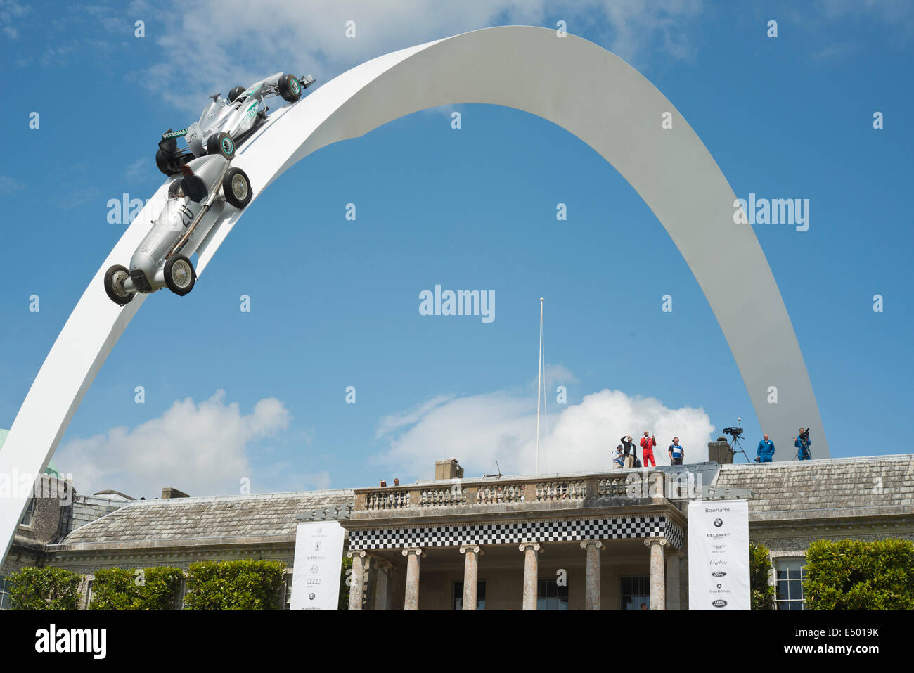 Mercedes sculpture by Gerry Judah at Goodwood Festival of Speed 2014 Stock Photo