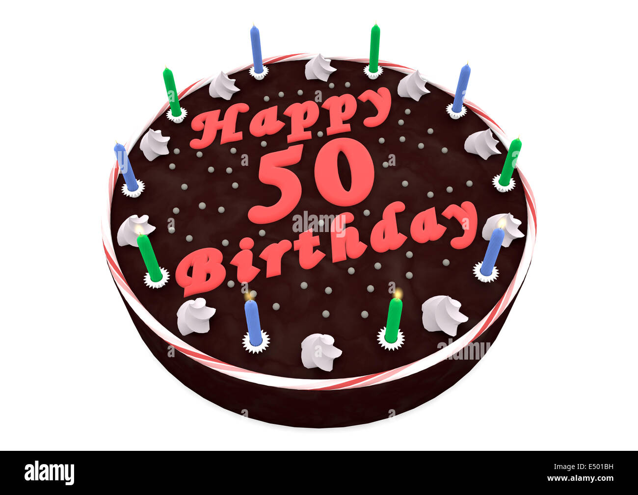 chocolate cake for 50th birthday Stock Photo