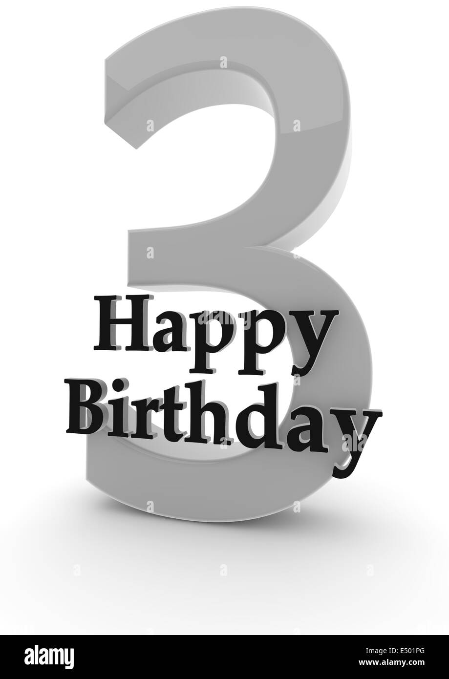 Happy Birthday for 3rd birthday Stock Photo