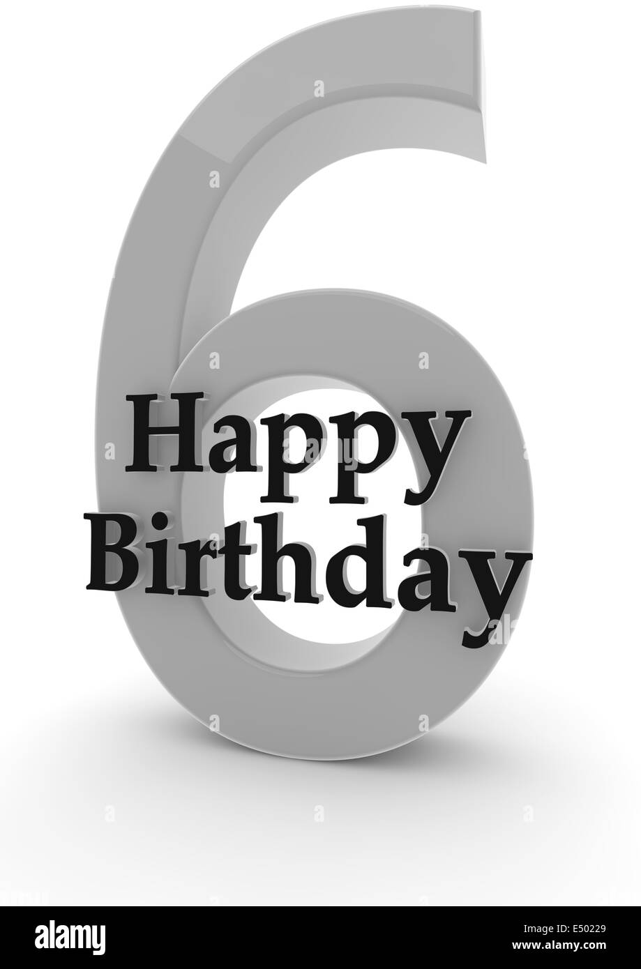 Happy Birthday for 6th birthday Stock Photo