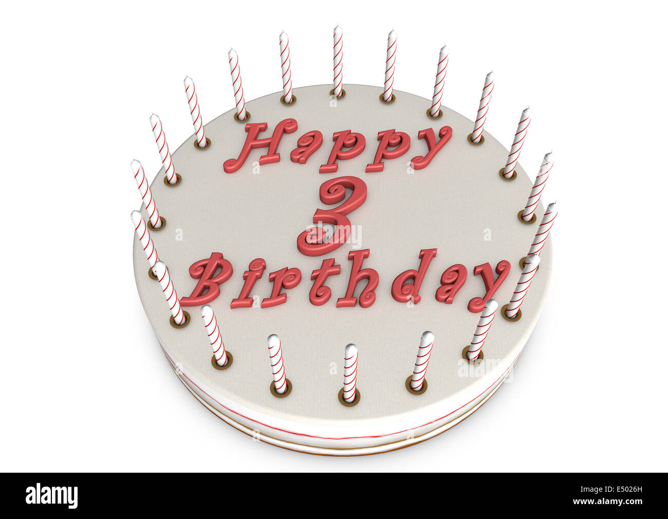 cream pie for 3rd birthday Stock Photo