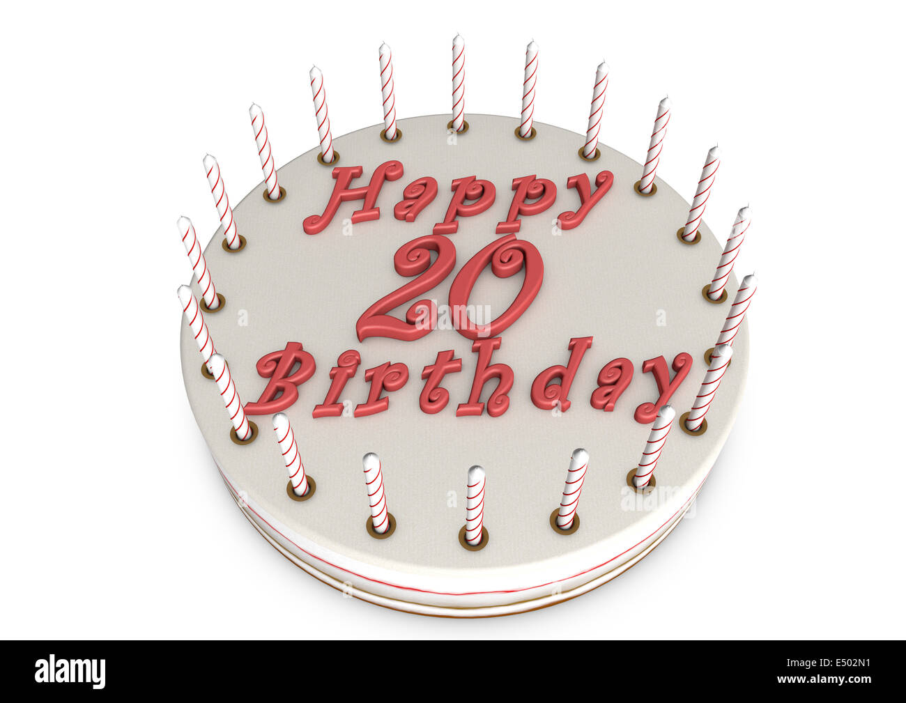 cream pie for 20th birthday Stock Photo