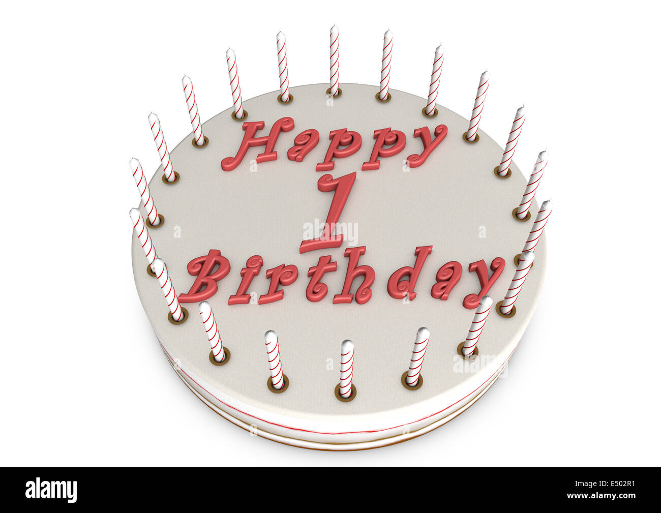 cream pie for 1st birthday Stock Photo