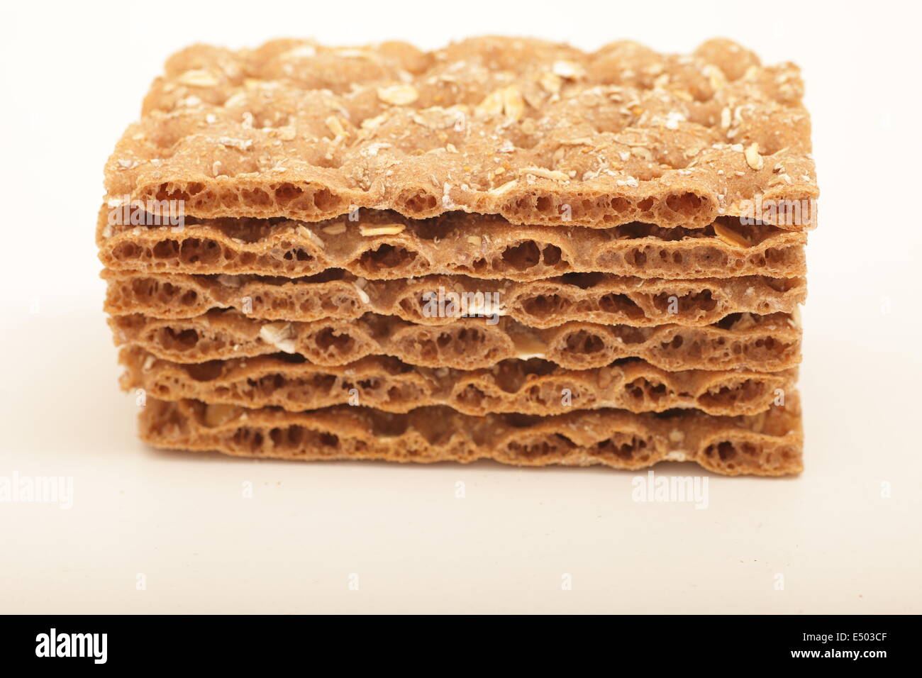 Stack of crispbread crackers Stock Photo Alamy