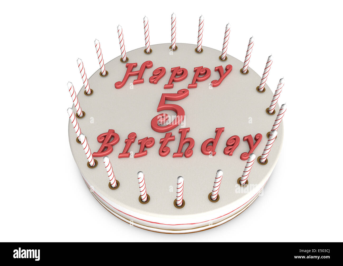 cream pie for 5th birthday Stock Photo