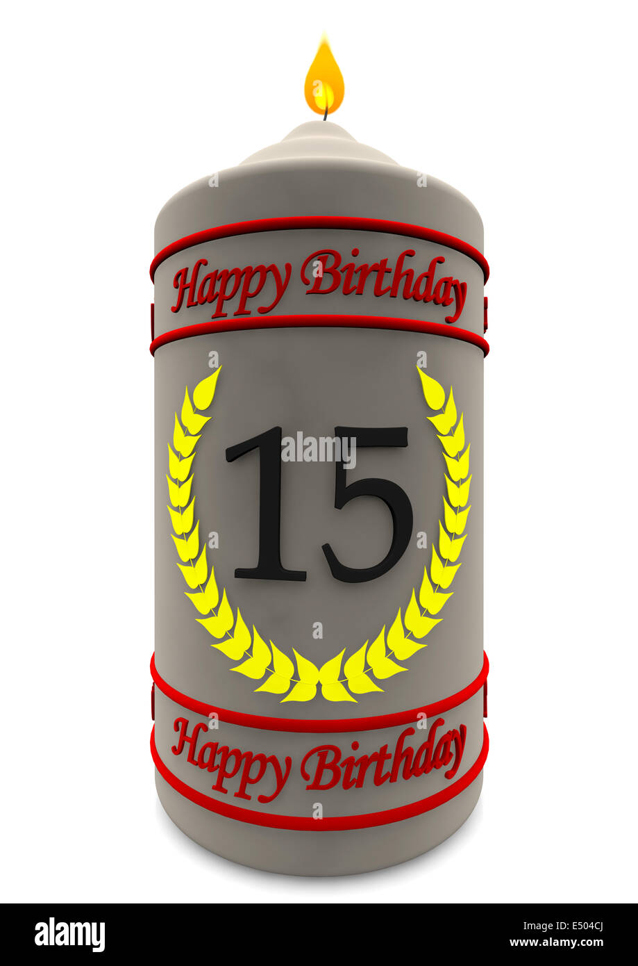 birthday candle for 15th birthday Stock Photo