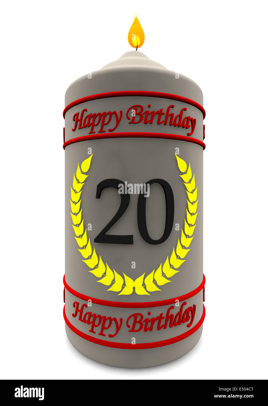 birthday candle for 20th birthday Stock Photo