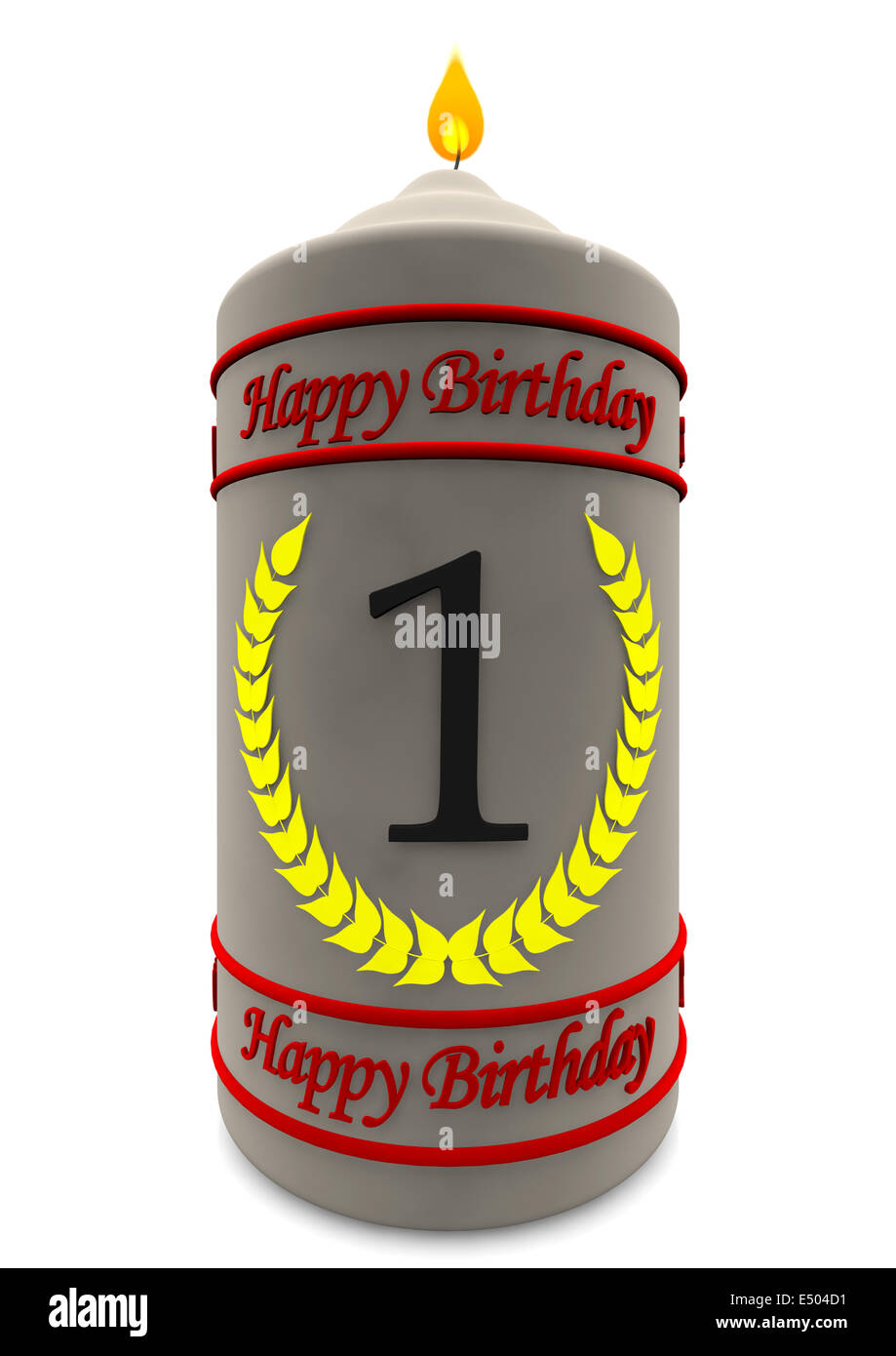 birthday candle for 1st birthday Stock Photo
