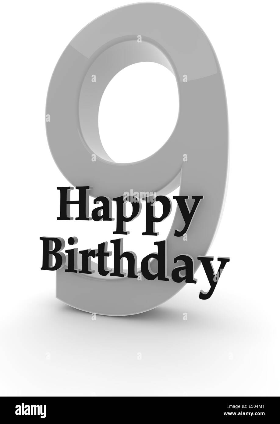 Happy Birthday for 9th birthday Stock Photo