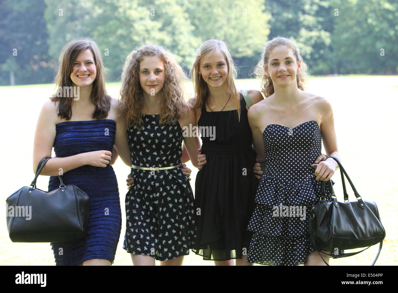 Group of happy young female friends Stock Photo - Alamy