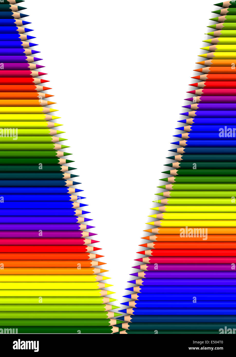 crayons in open zipper Stock Photo Alamy