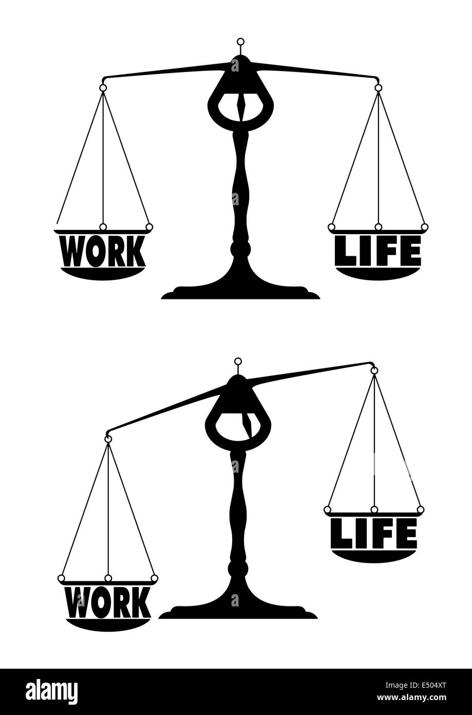 Work life balance scale Black and White Stock Photos & Images - Alamy