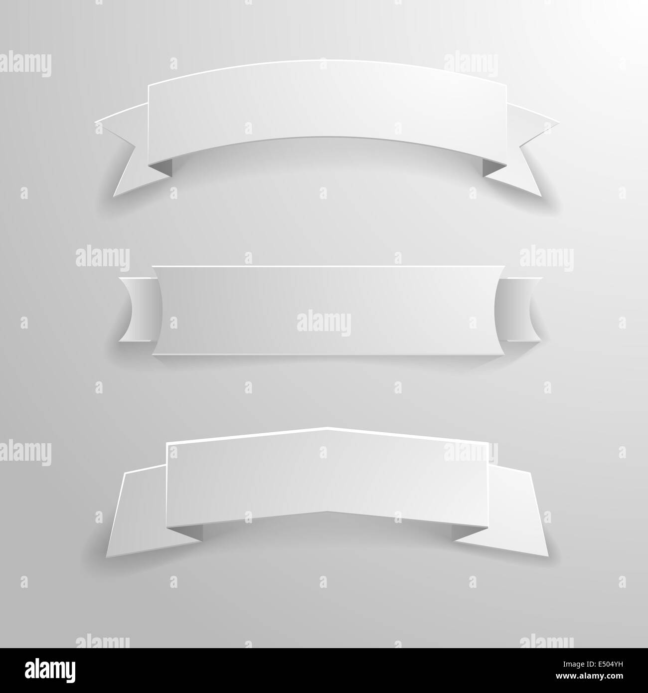Curved white ribbon with outline. Banner with copy space. Vintage  decorative design element. Advertising, label, headline. Blank banner tape.  Vector Stock Vector Image & Art - Alamy