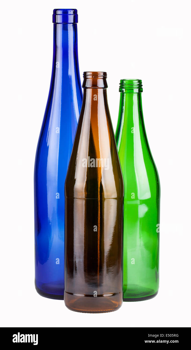 Three empty bottles Stock Photo Alamy