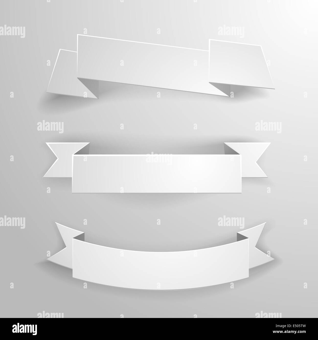 White ribbons set vector Black and White Stock Photos & Images - Alamy