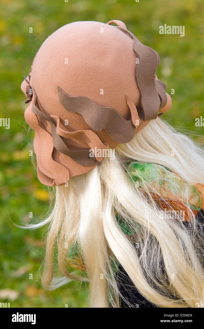 attractive woman with a beautiful headdress Stock Photo - Alamy