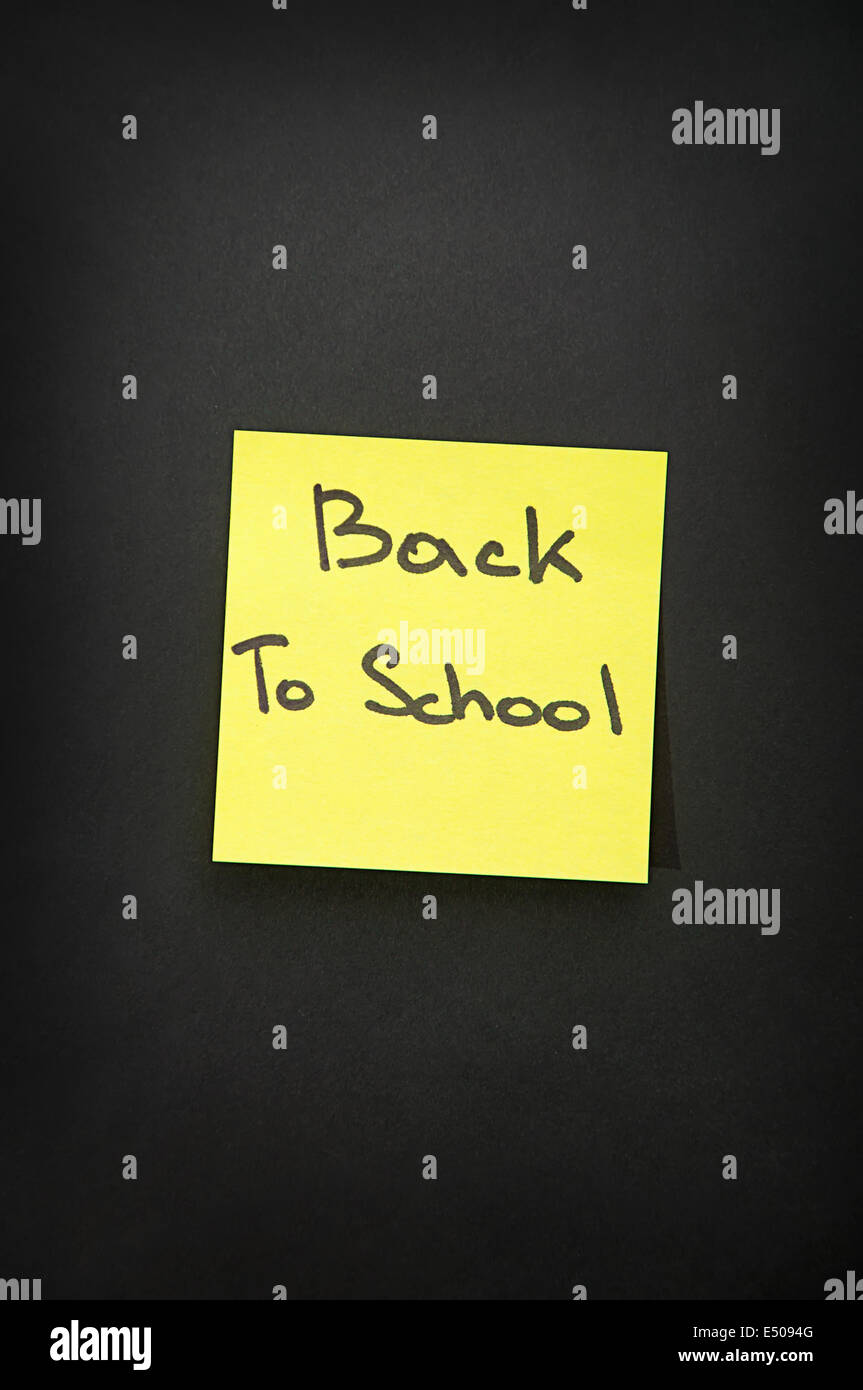 back to school sticker on black Stock Photo