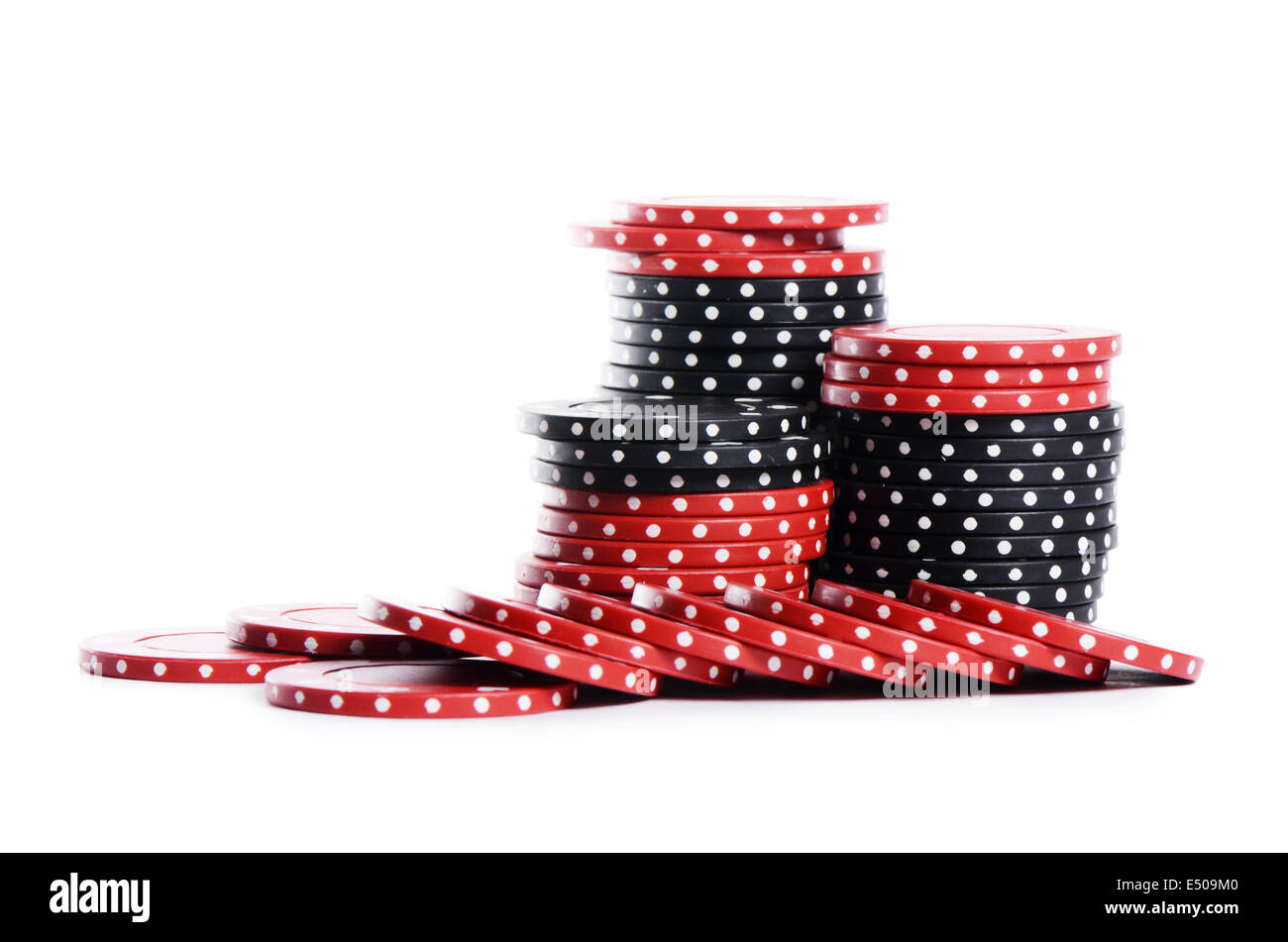 Casino chips isolated on white Stock Photo