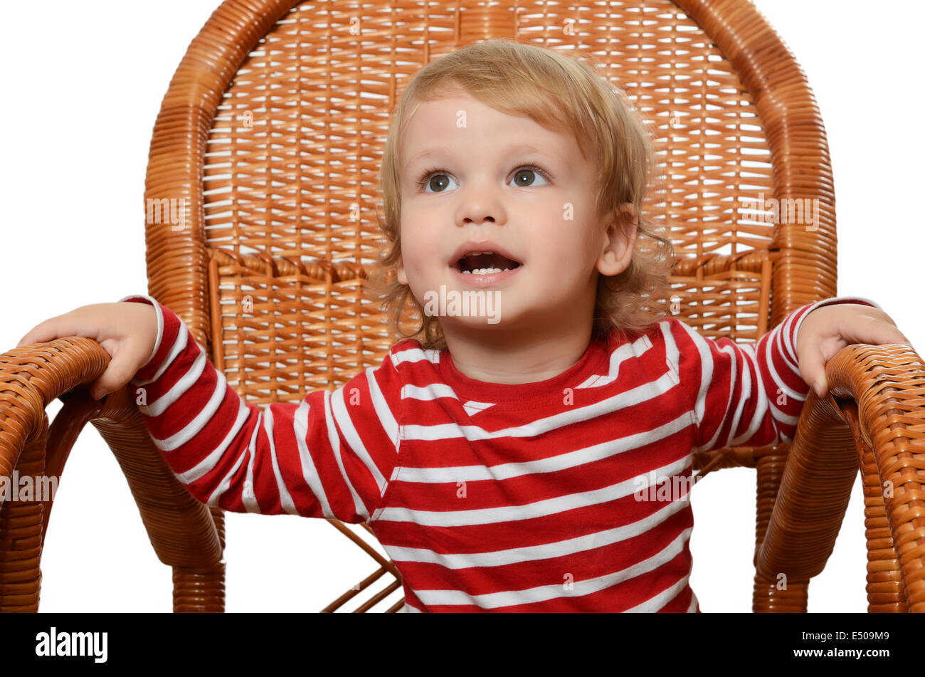 The little boy in an armchair Stock Photo Alamy