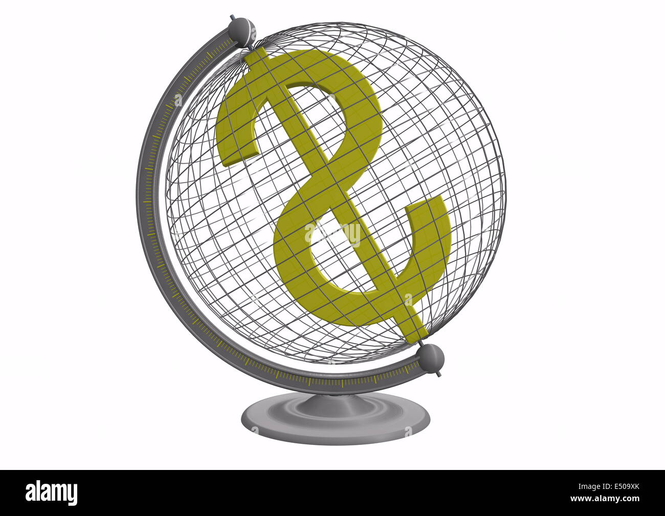 Globe with dollar sign Stock Photo