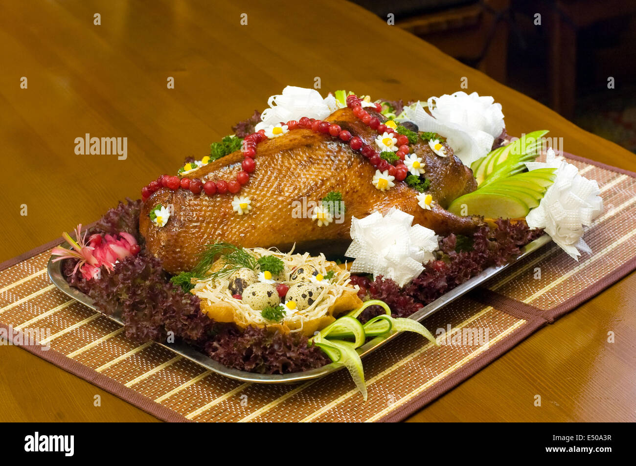 Dish with roast duck and vegetables Stock Photo - Alamy
